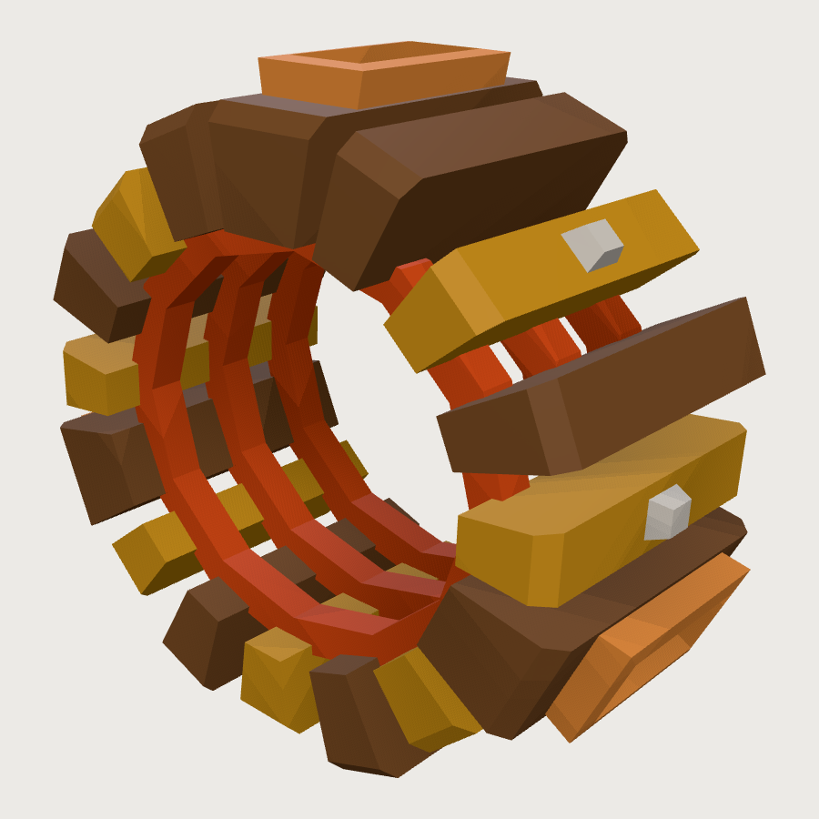 Decorative Wire Coil low-poly 3D model