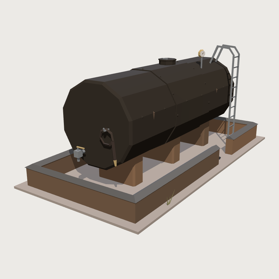 Depot Fuel Tank low-poly 3D model