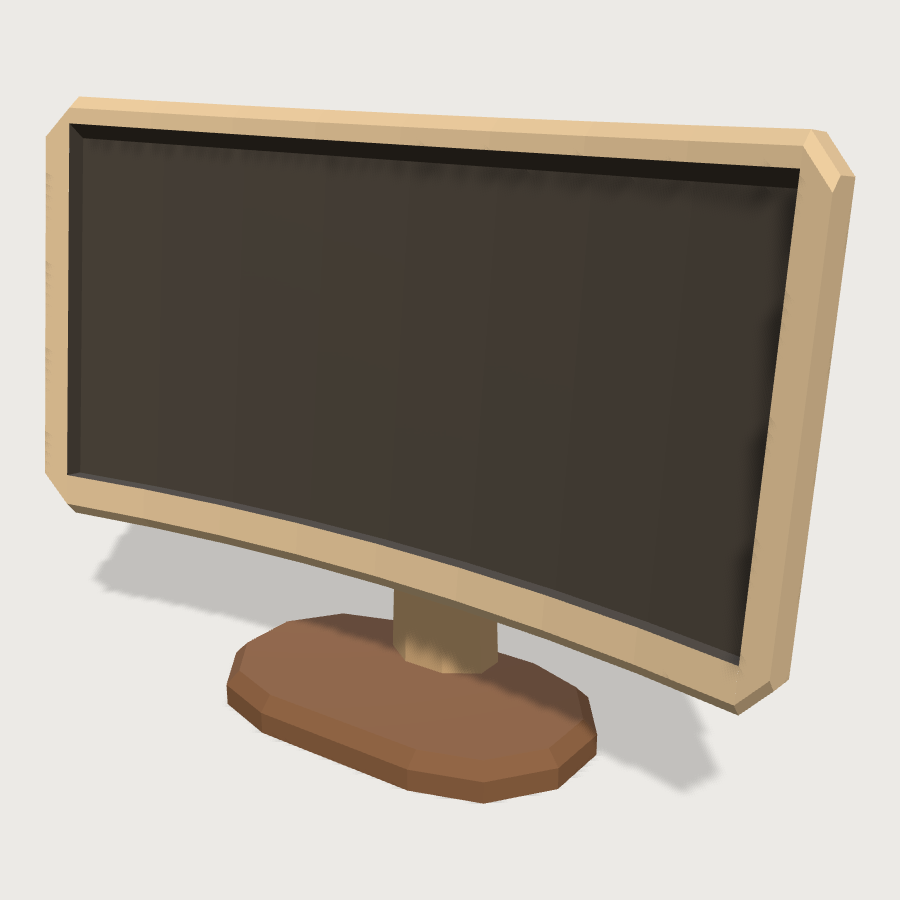 Desk Monitor low-poly 3D model