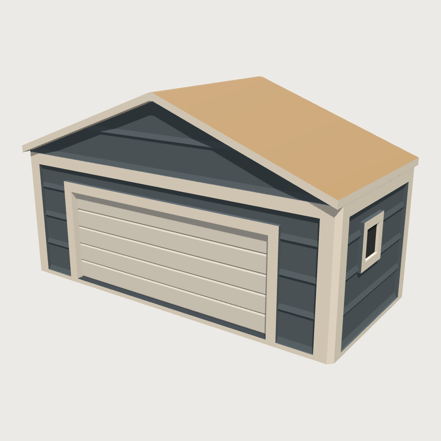 Detached Garage low-poly 3D model