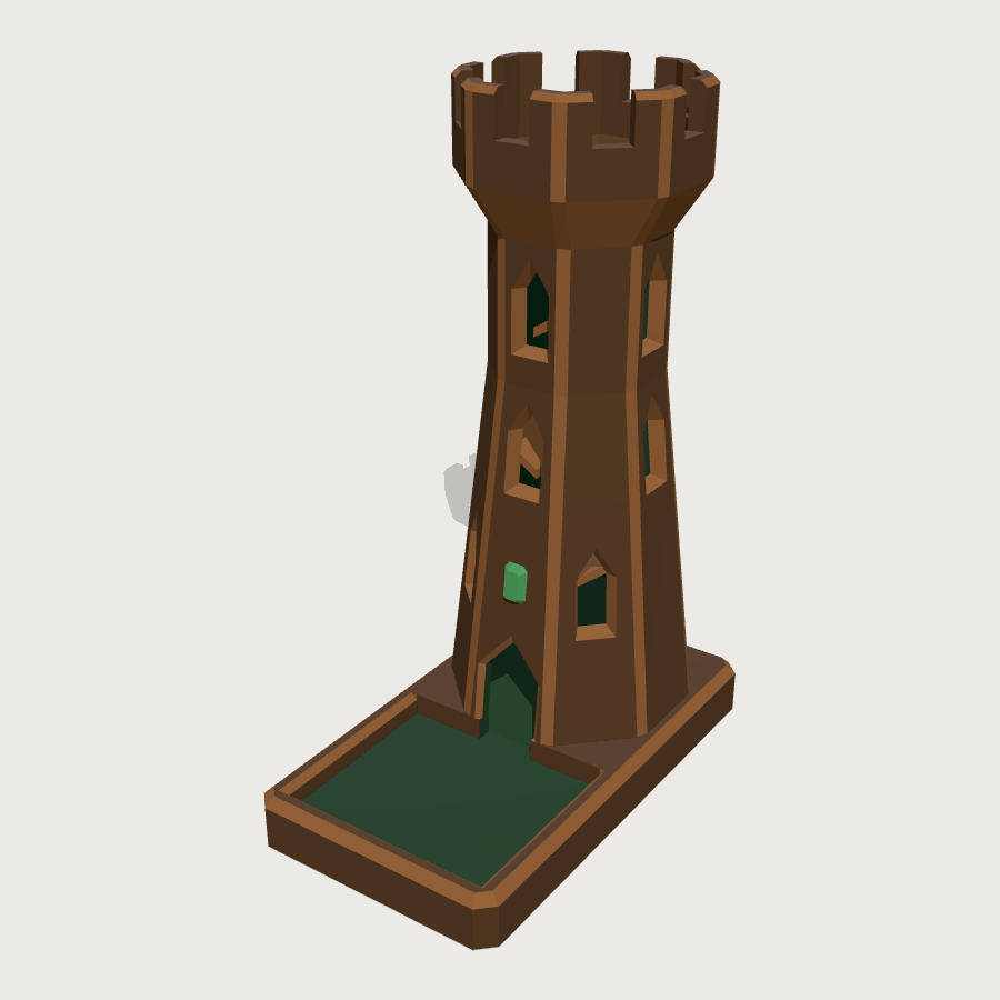 Dice Tower low-poly 3D model