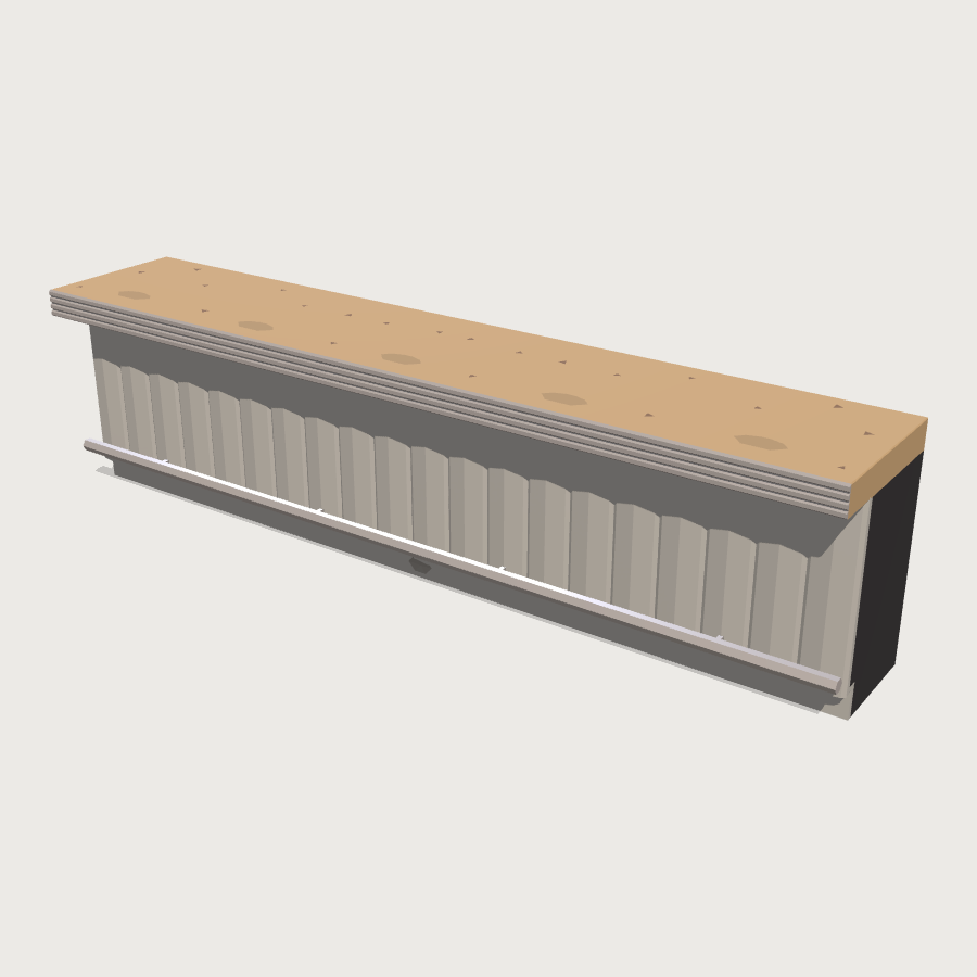 Diner Counter Run low-poly 3D model