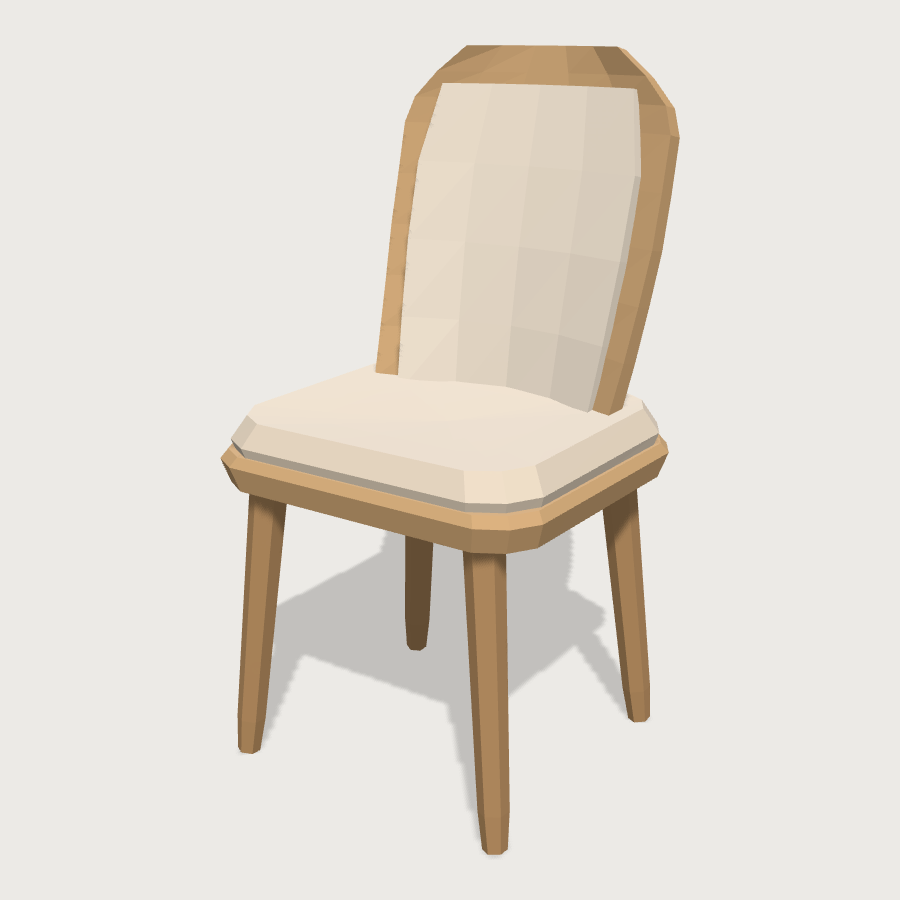 Dining Chair low-poly 3D model