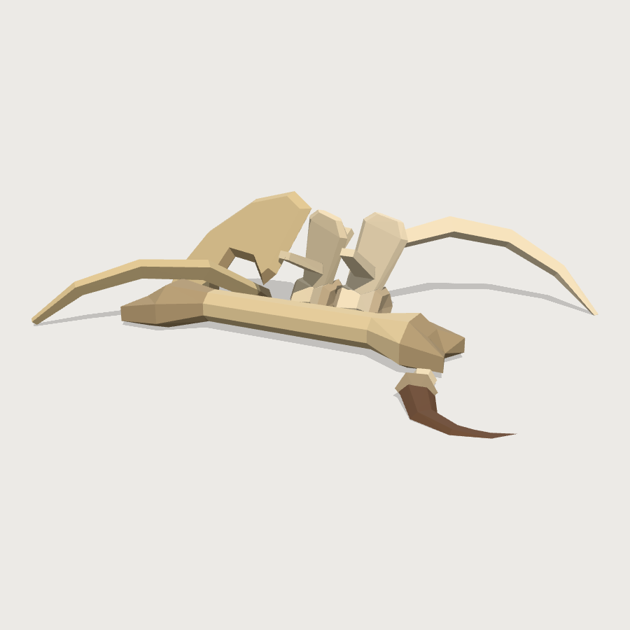Dinosaur Bone Pile low-poly 3D model