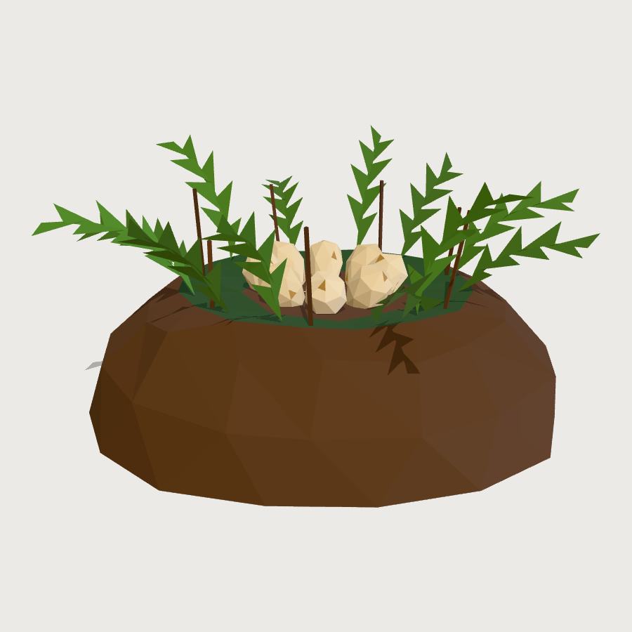 Dinosaur Nest low-poly 3D model