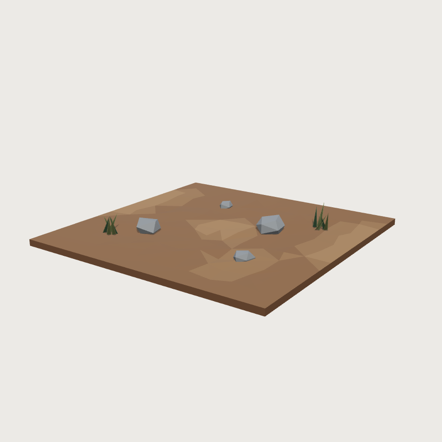Dirt Ground Tile low-poly 3D model