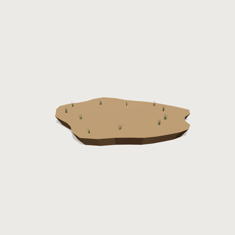 Dirt Terrain Blob low-poly 3D model