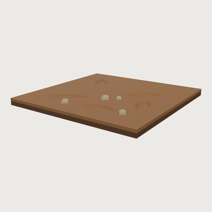 Dirt Tile low-poly 3D model