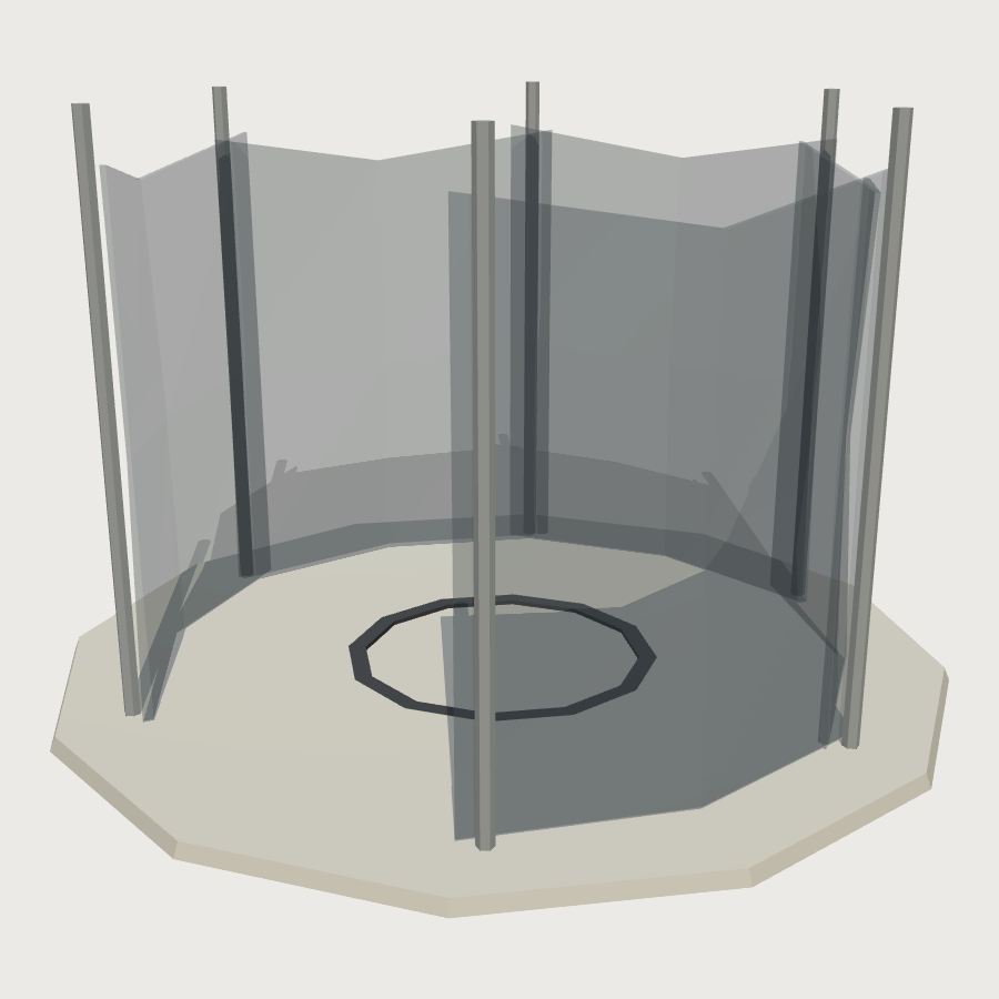 Discus Cage low-poly 3D model