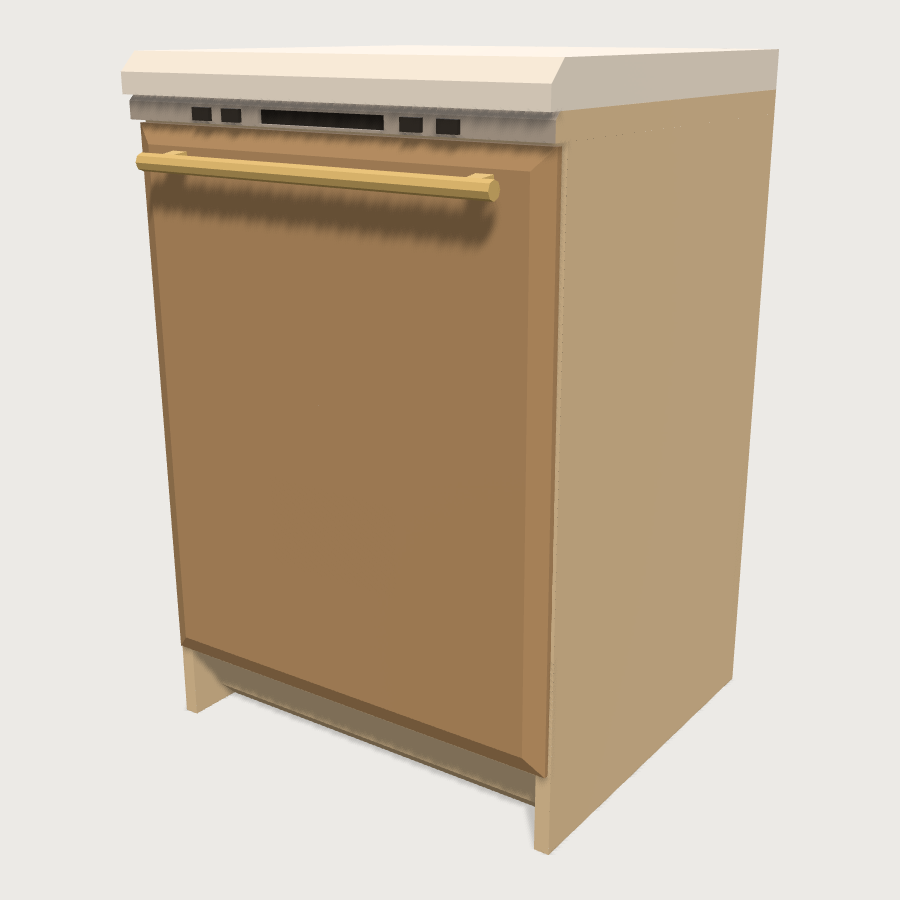 Dishwasher low-poly 3D model