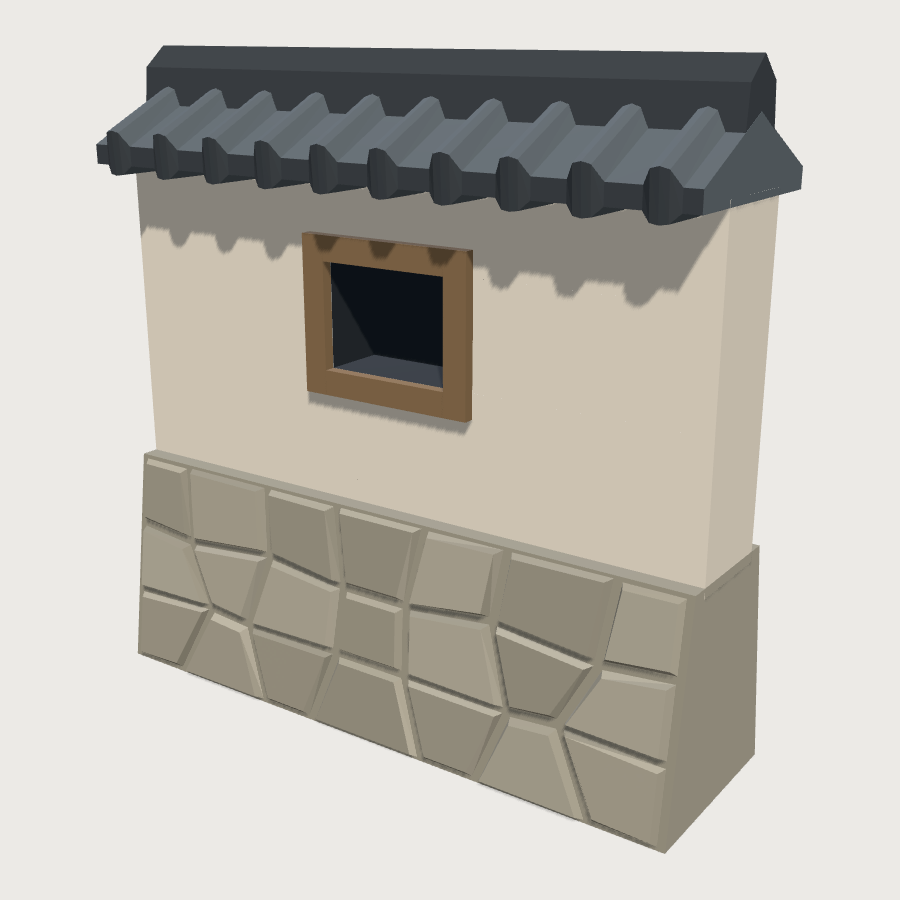 Dobei Plaster Wall low-poly 3D model