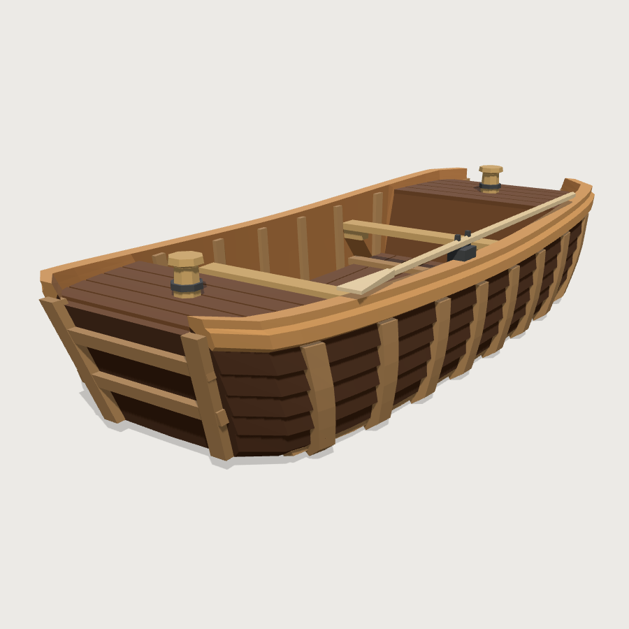 Dock Cargo Barge low-poly 3D model