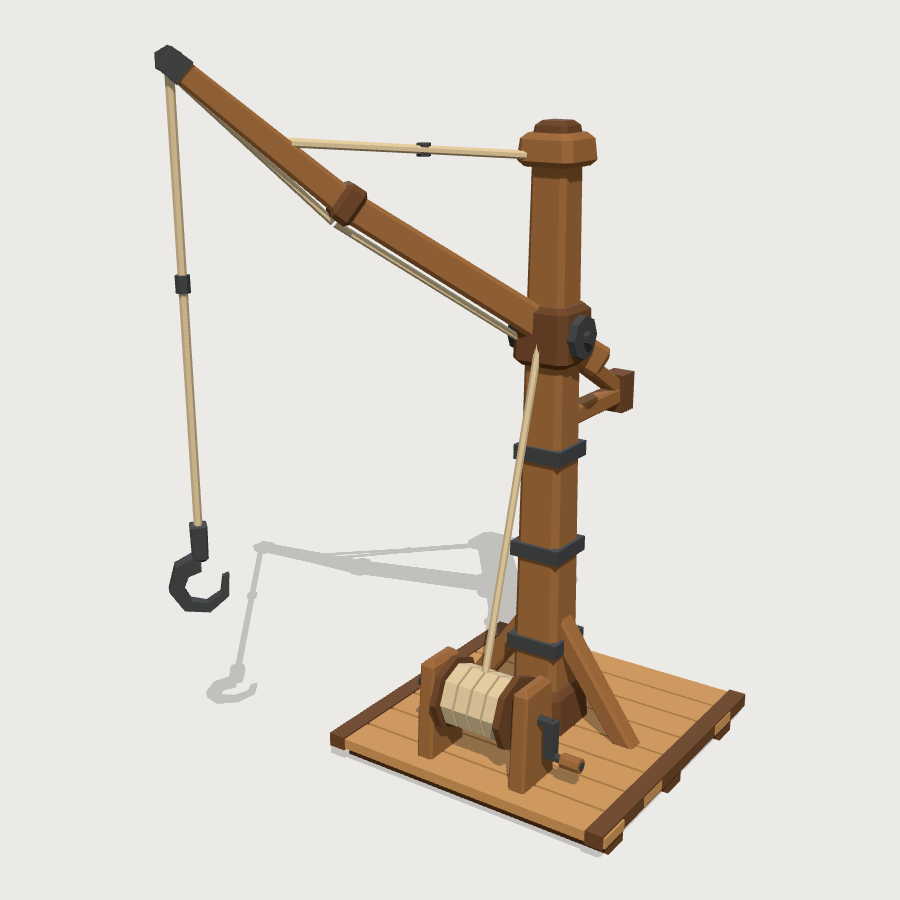 Dock Cargo Crane low-poly 3D model