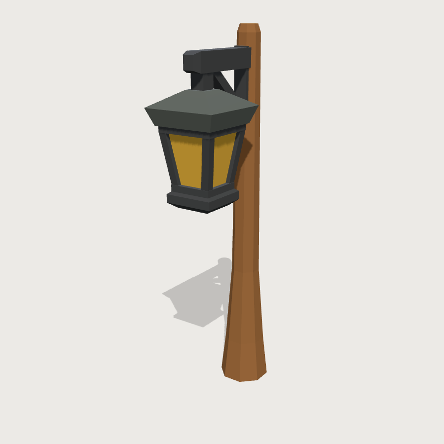Dock Lantern Post low-poly 3D model