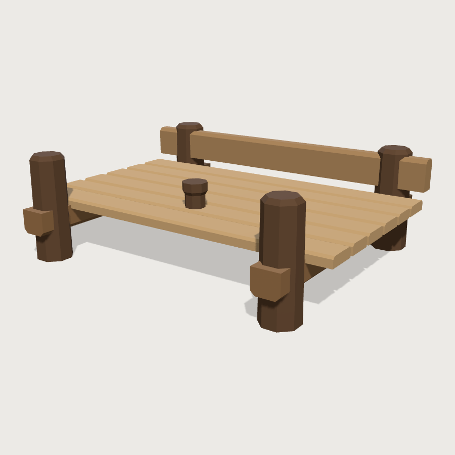 Dock Platform Section low-poly 3D model