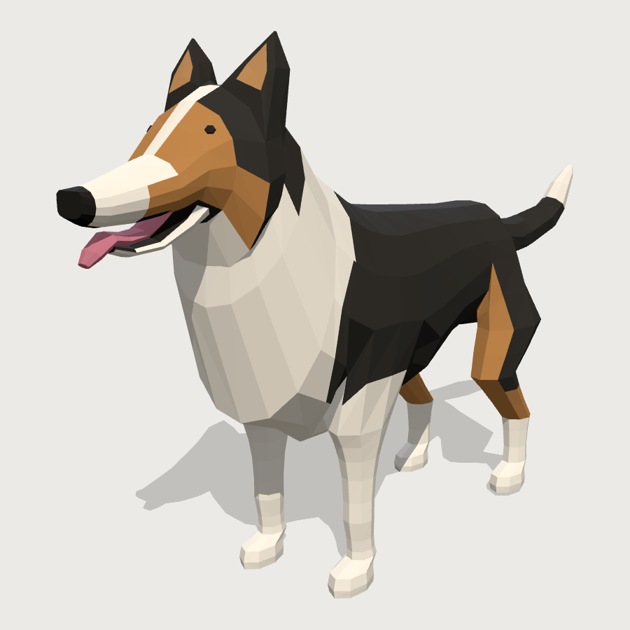 Dog low-poly 3D model