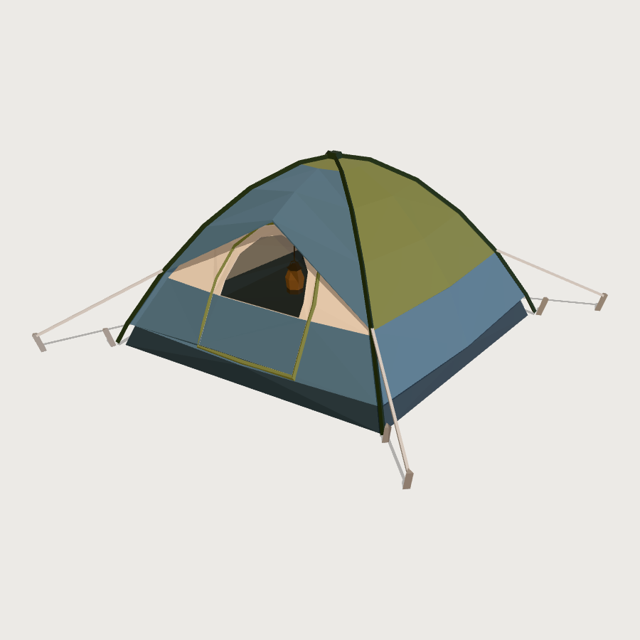 Dome Tent low-poly 3D model