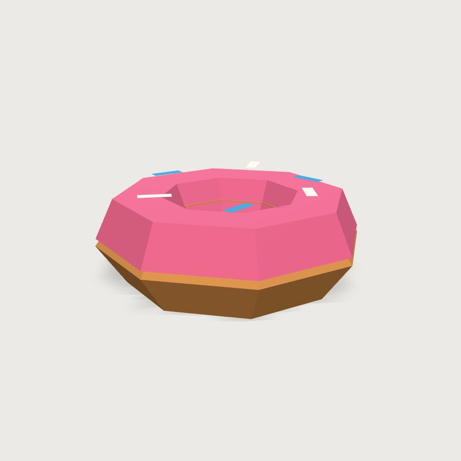 Donut low-poly 3D model