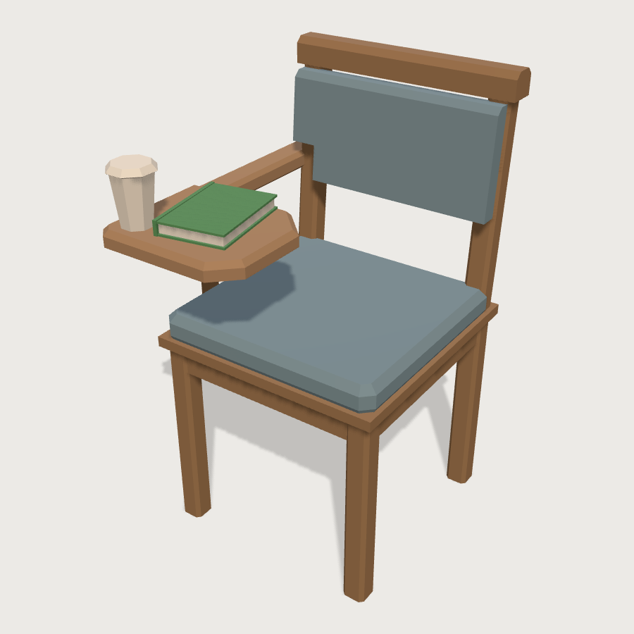 Dorm Desk Chair low-poly 3D model