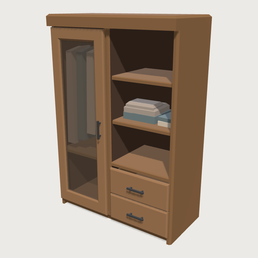 Dorm Wardrobe low-poly 3D model
