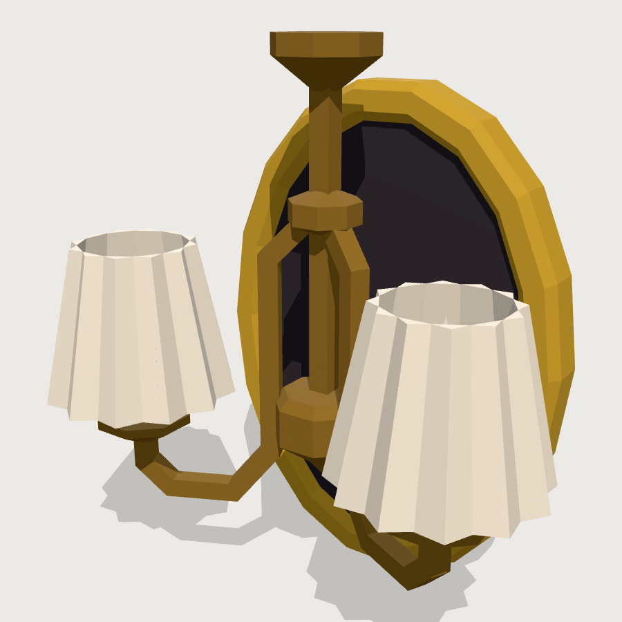 Double-Arm Wall Sconce low-poly 3D model