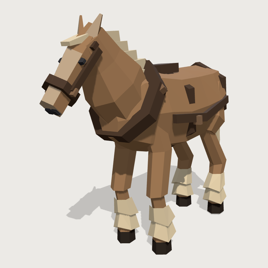 Draft Horse low-poly 3D model
