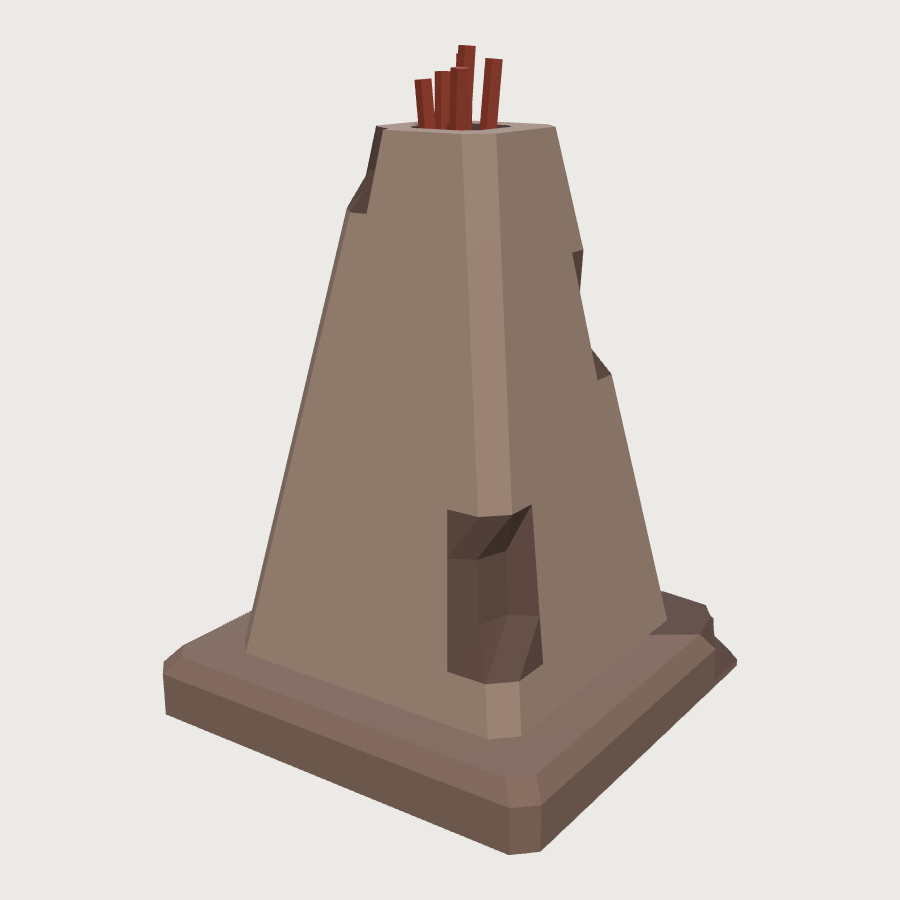 Dragon's Tooth Block low-poly 3D model