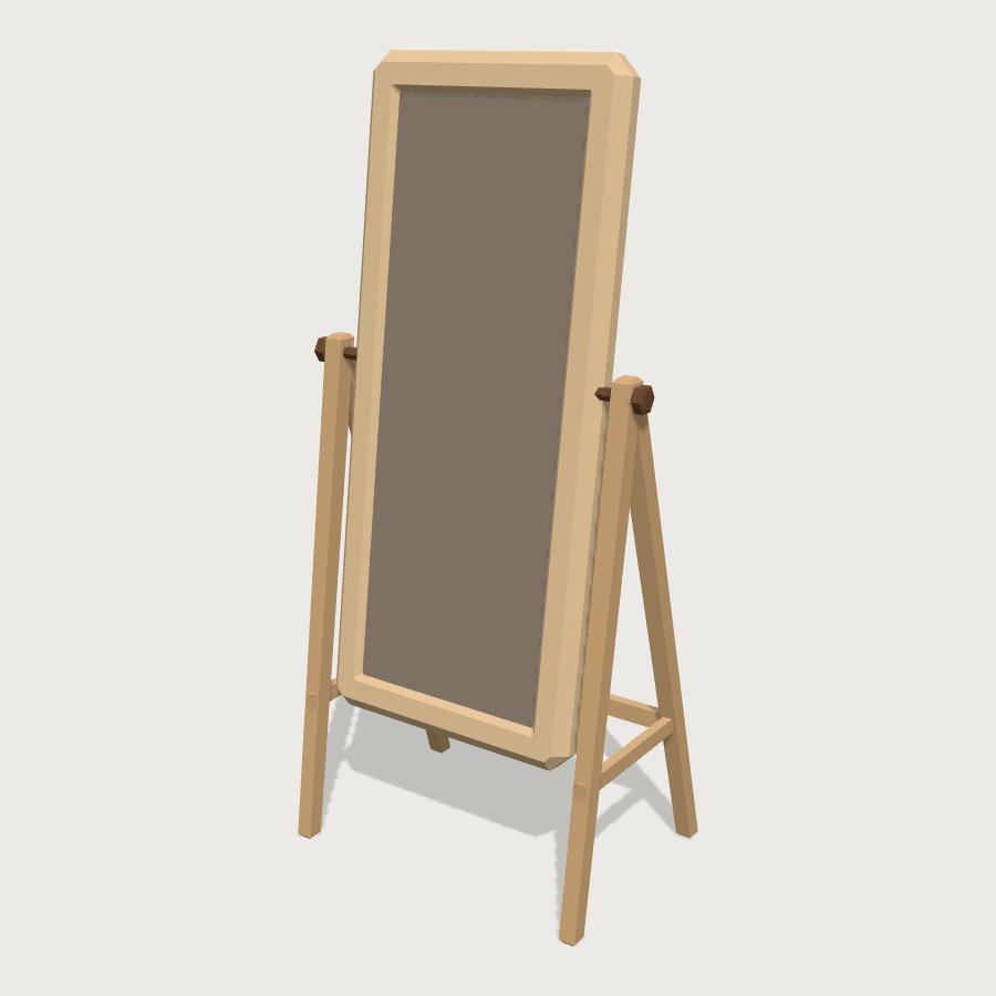 Dressing Mirror low-poly 3D model