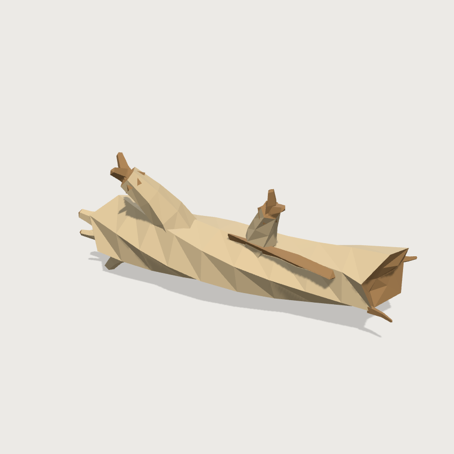 Driftwood Log low-poly 3D model