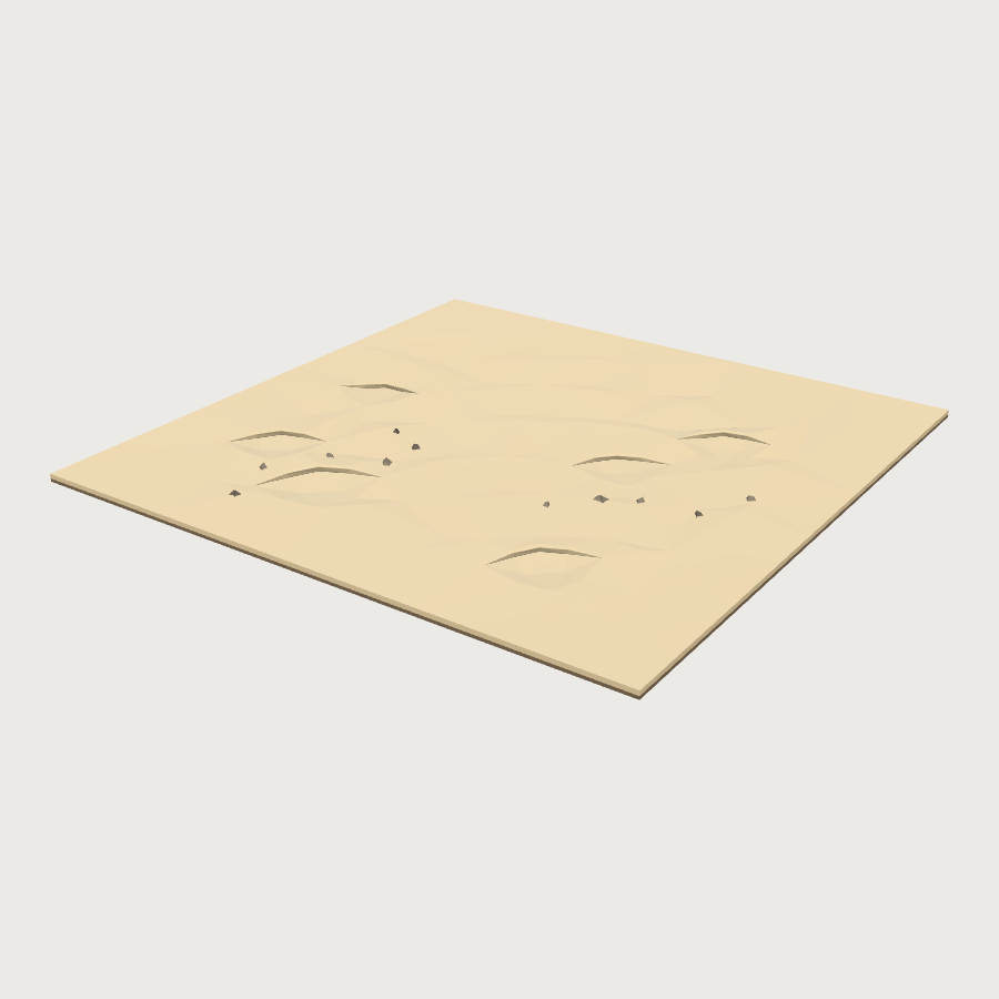 Dry Soft Sand Tile low-poly 3D model