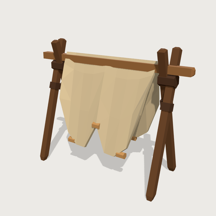Drying Net Rack low-poly 3D model