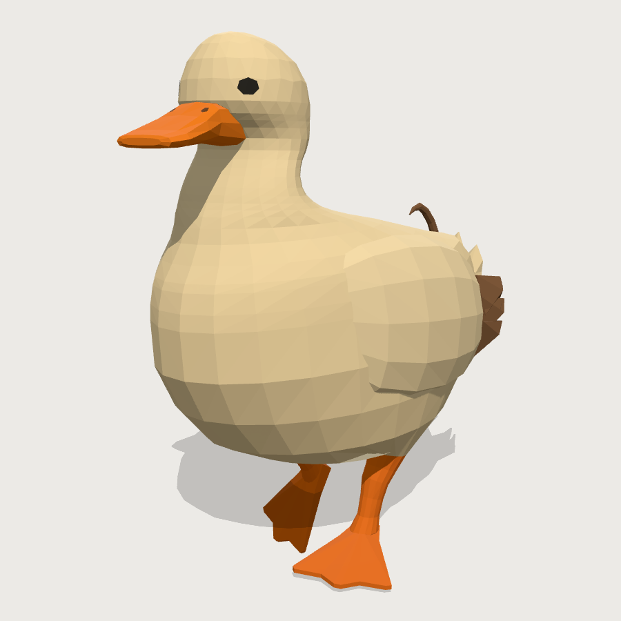 Duck low-poly 3D model