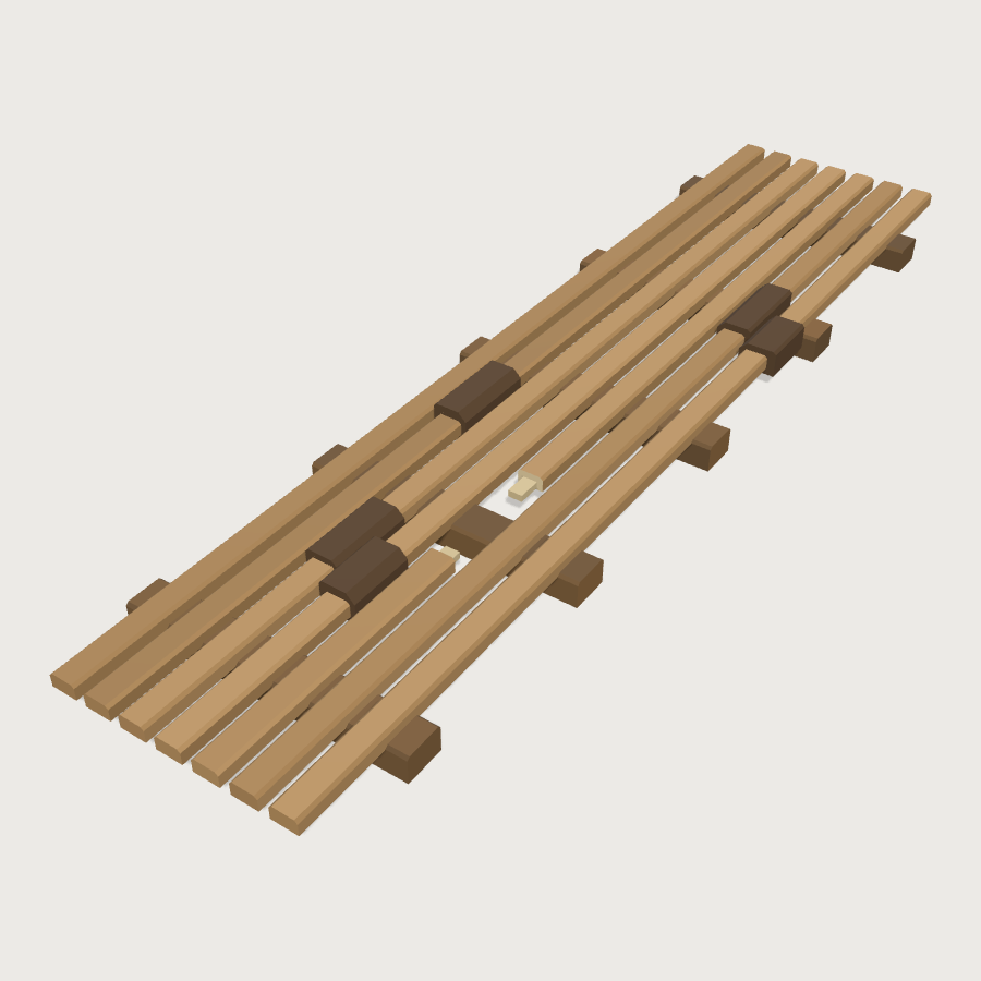 Duckboard Walkway low-poly 3D model