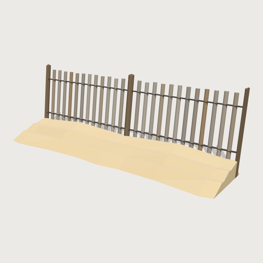 Dune Fence Run low-poly 3D model