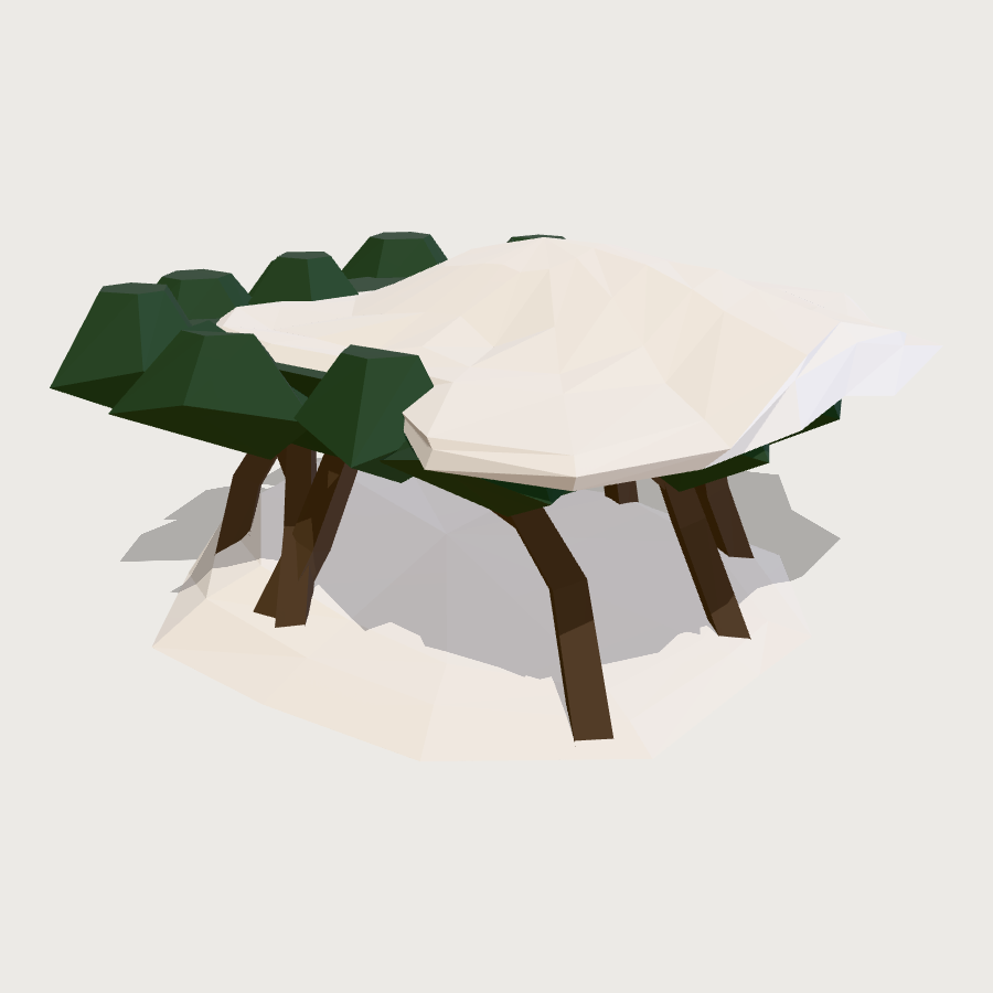 Dwarf Pine Mat low-poly 3D model
