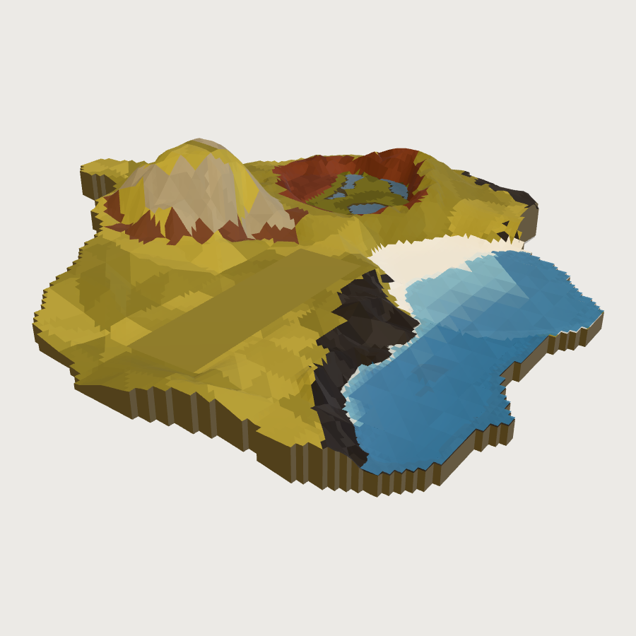 Easter Island (Rapa Nui) Terrain low-poly 3D model