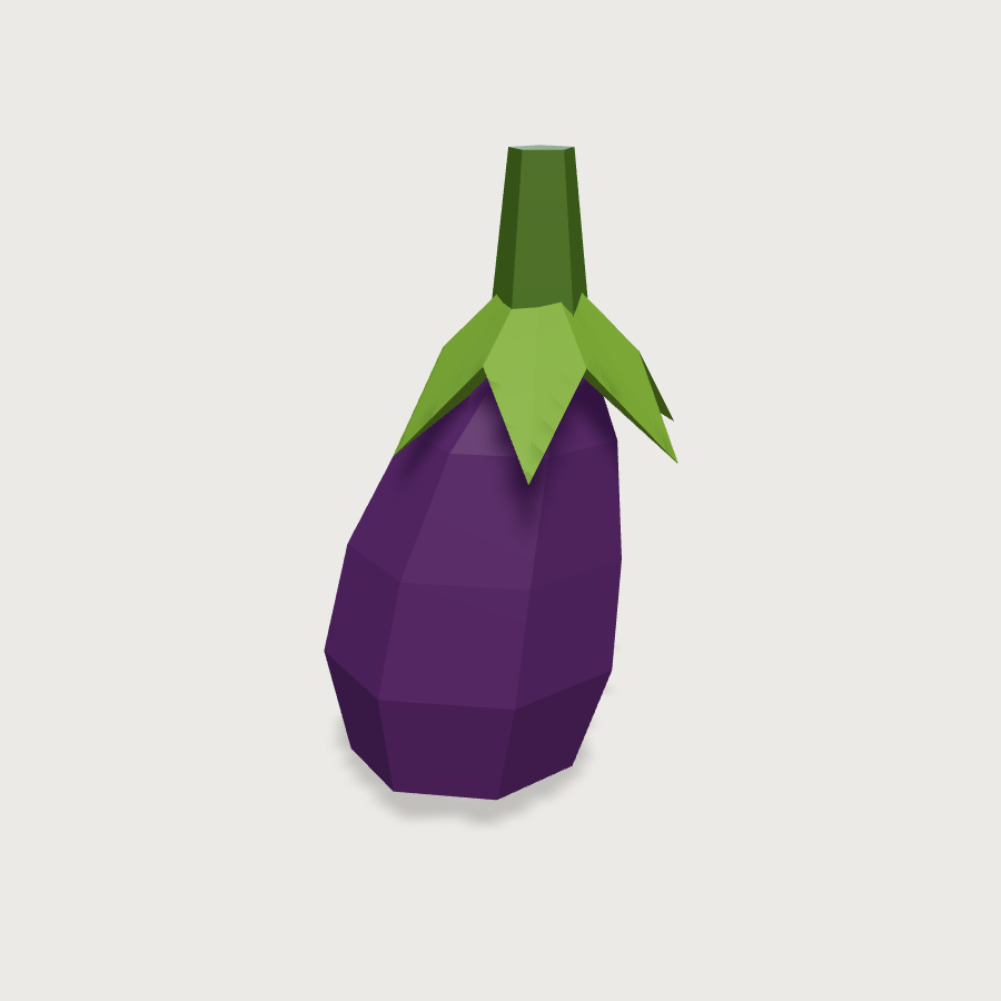 Eggplant low-poly 3D model