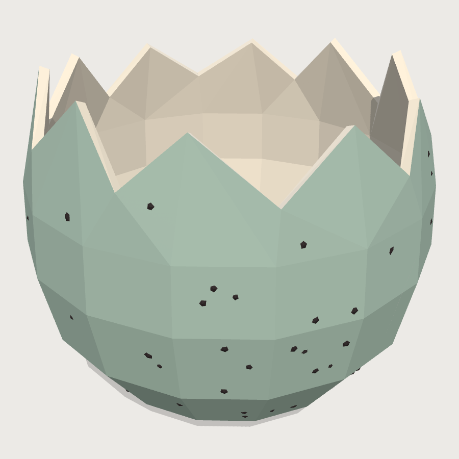 Eggshell Half low-poly 3D model