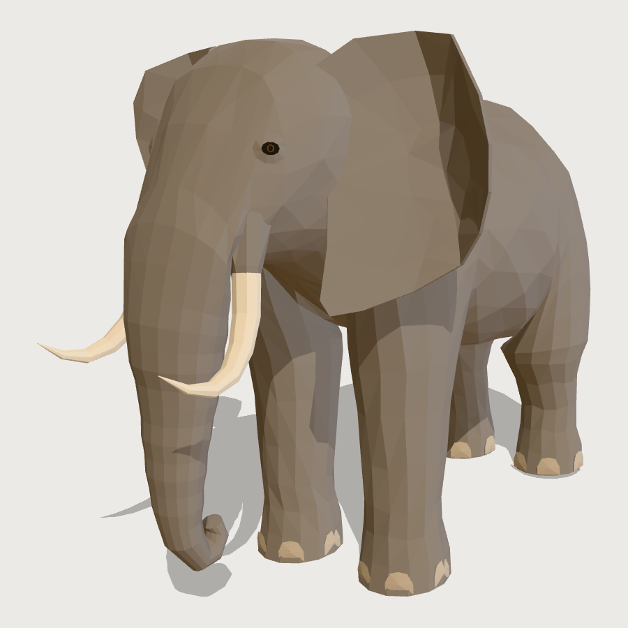 Elephant low-poly 3D model