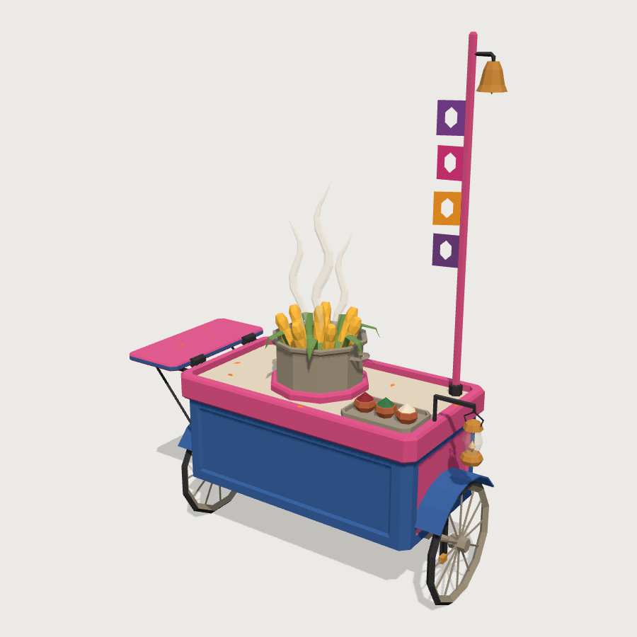 Elote Cart low-poly 3D model