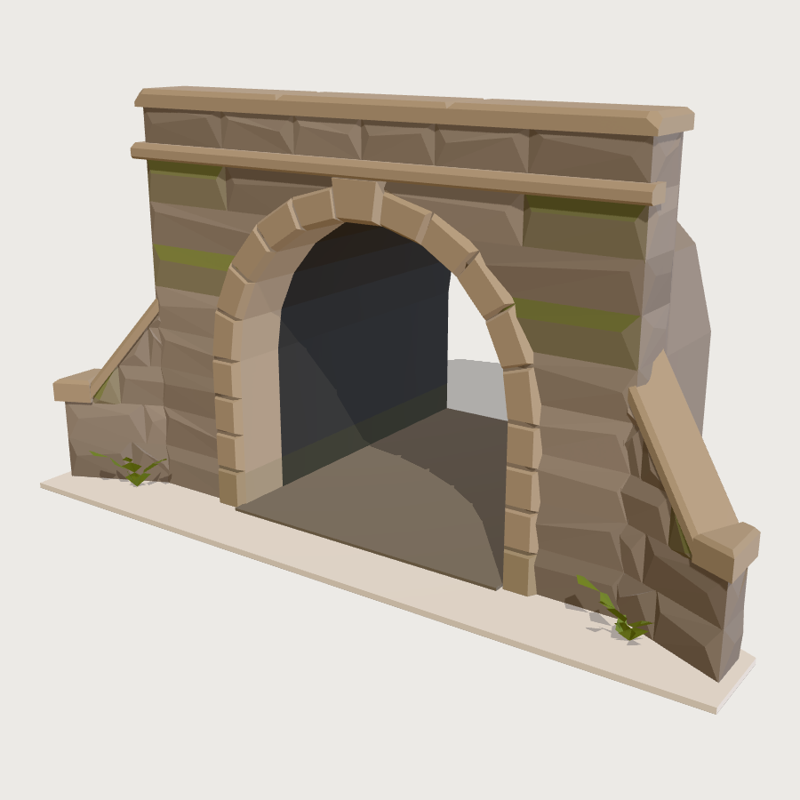 Embankment Culvert low-poly 3D model