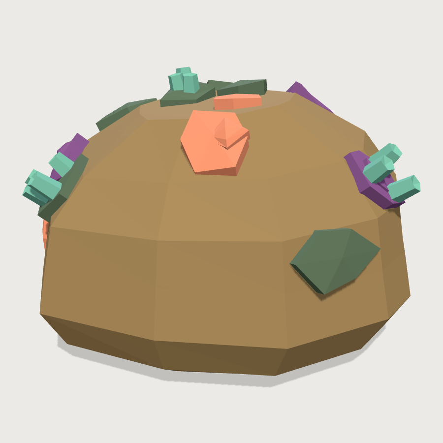 Encrusted Reef Boulder low-poly 3D model