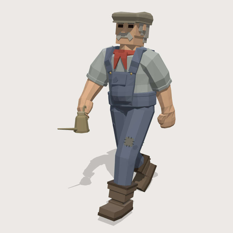 Engine Driver low-poly 3D model