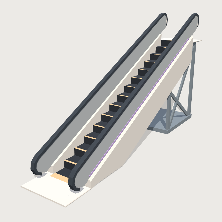 Escalator Flight low-poly 3D model