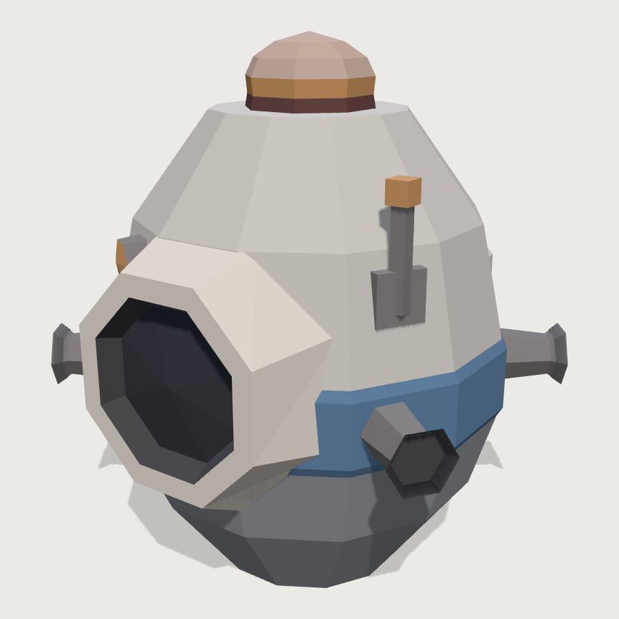 Escape Pod low-poly 3D model