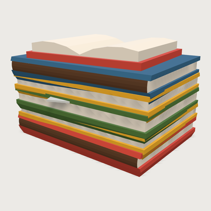 Exercise Book Stack low-poly 3D model