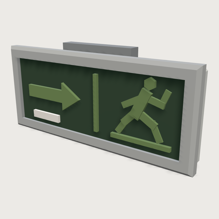 Exit Sign low-poly 3D model
