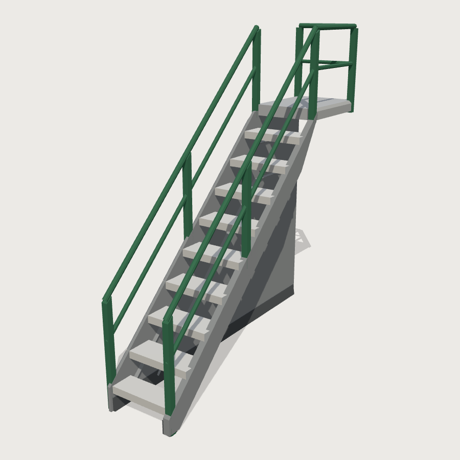 External Staircase low-poly 3D model
