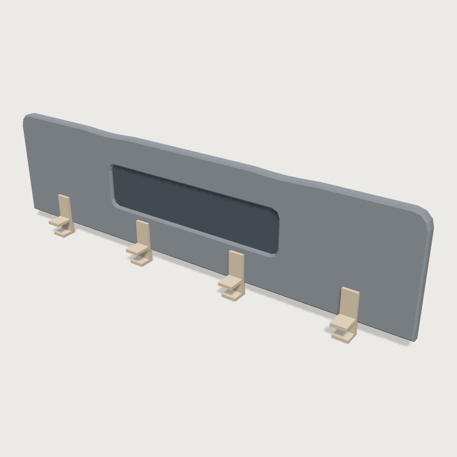 Fabric Desk Screen low-poly 3D model