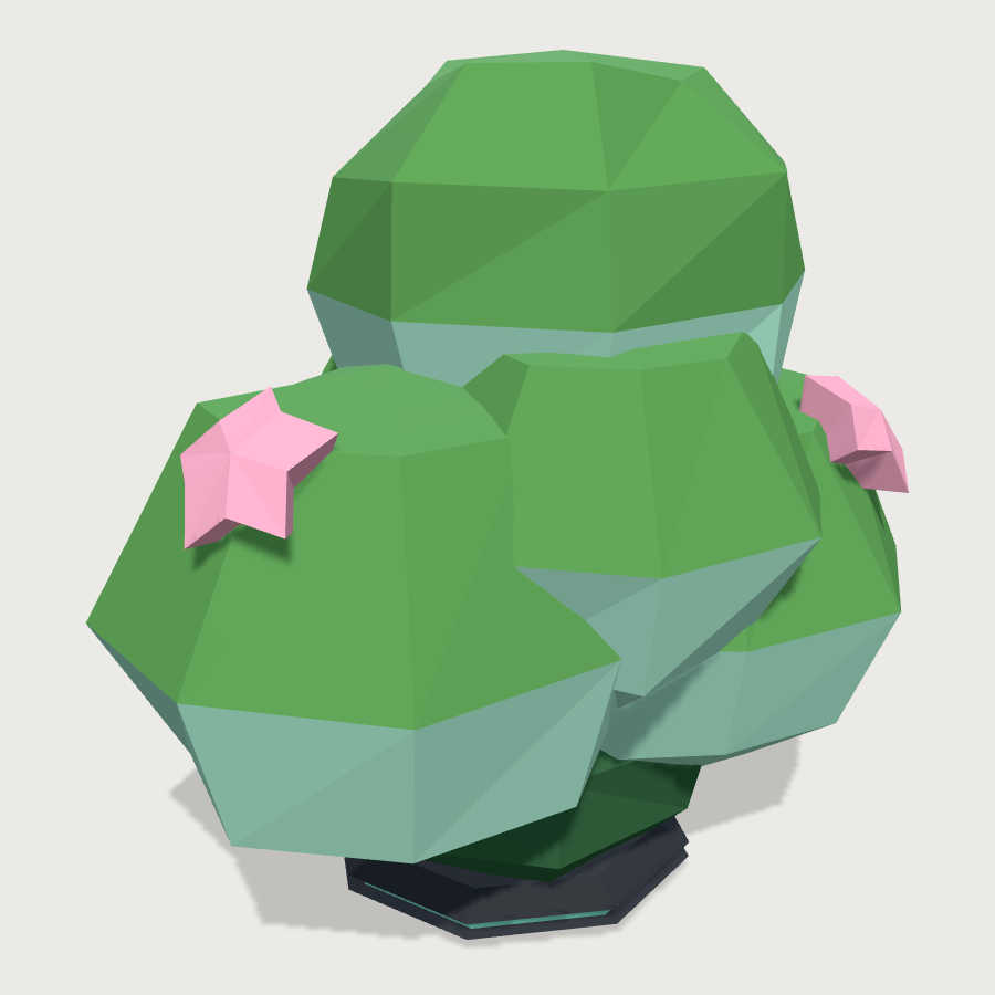 Faceted Shrub Blob low-poly 3D model